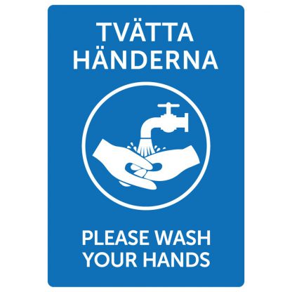 Dekal Tvätta Händerna / Please Wash Your Hands