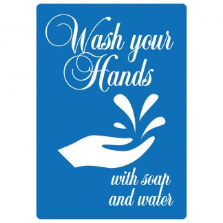 Wash Your Hands with Soap and Water - Dekal Blå